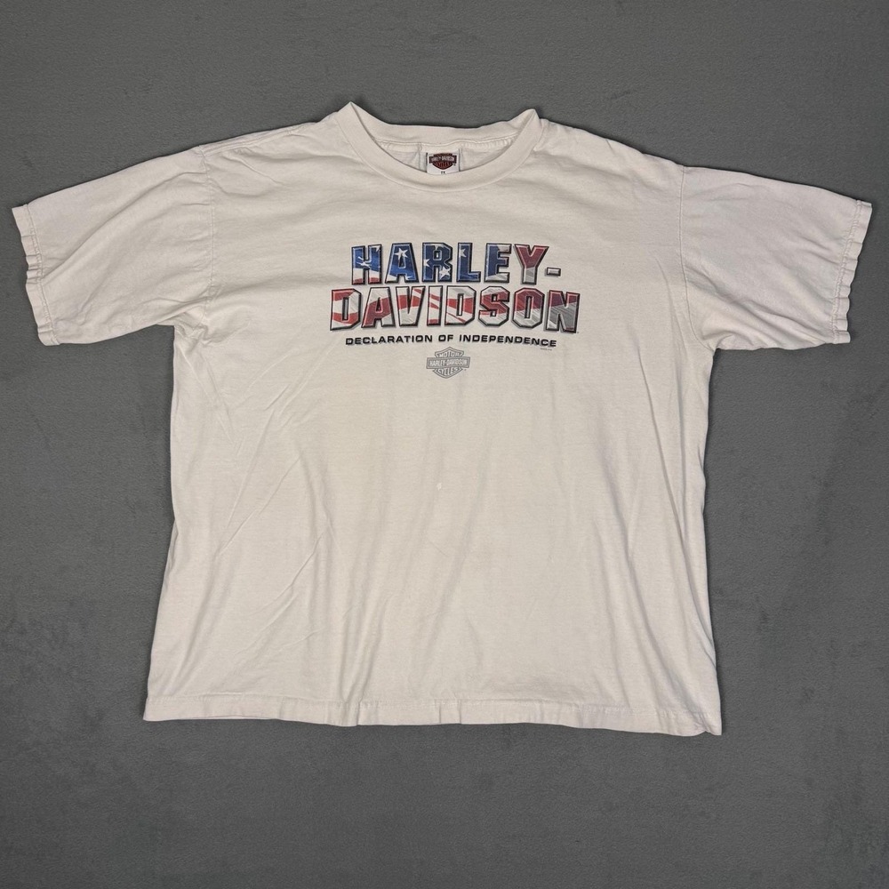 Harley-Davidson T-Shirt Mens 2X White 2005 Reno Nevada Eagle Declaration 72499‎